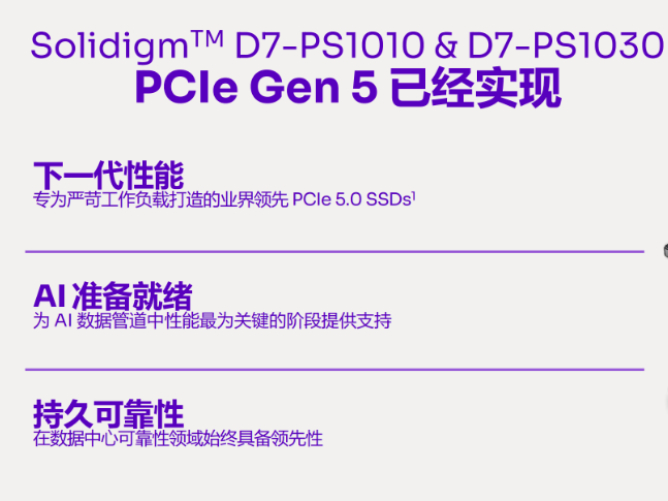 性能与能效升级，AI训练速度提升超40%！Solidigm发布首款PCIe 5.0新品